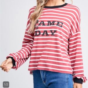 White birch long sleeve Game Day tee in size large